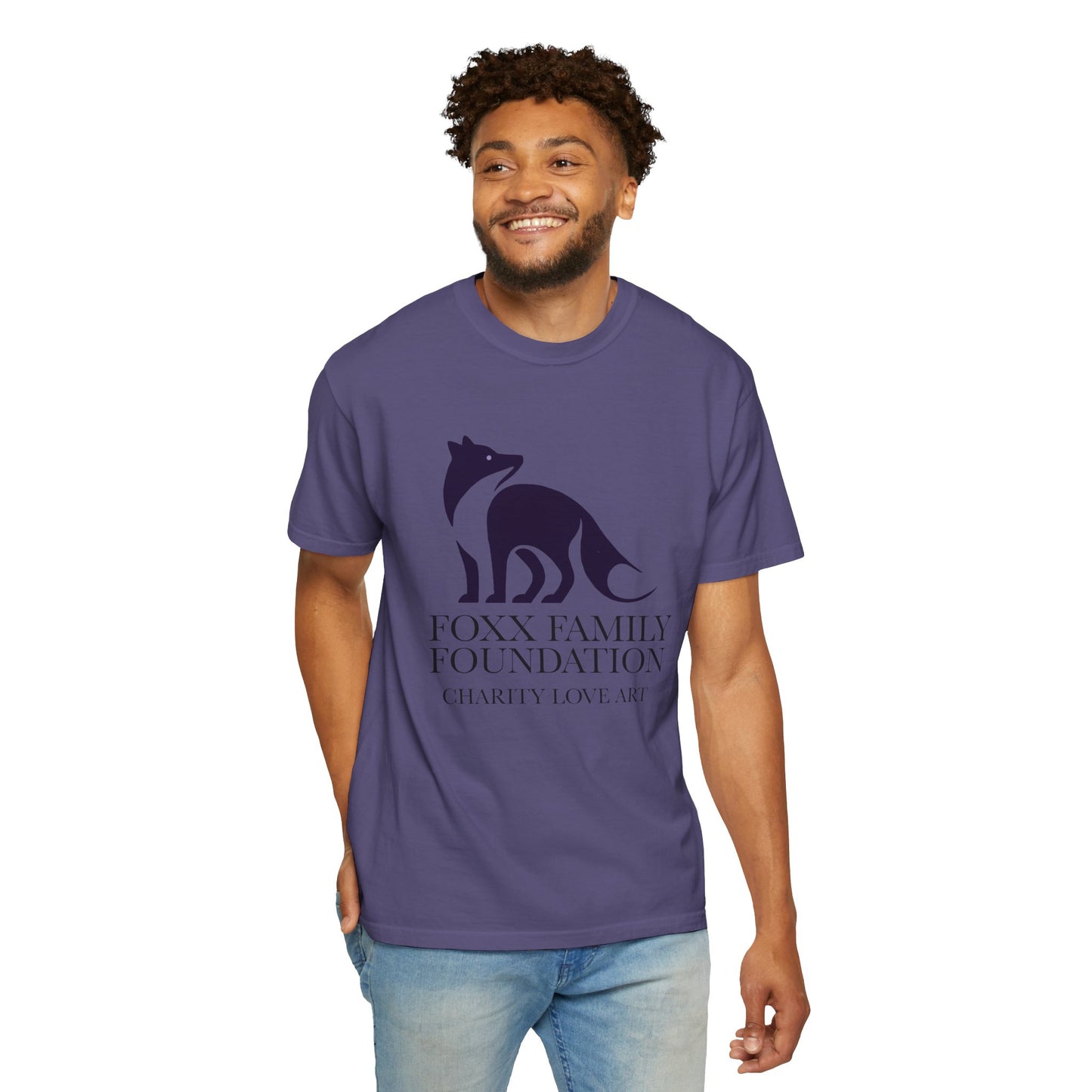 Foxx Family Basic Tee (Deep Purple logo)